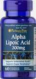 Puritan's Pride Alpha Lipoic Acid 300 mg Item #036557